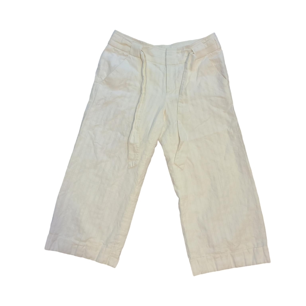 BANANA REPUBLIC Linen Blend White Crop Trouser 4